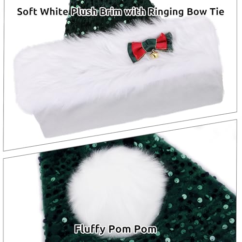Detalle de CITÉTOILE Bonnet de Noël adulte, velour, unisexe 🎄