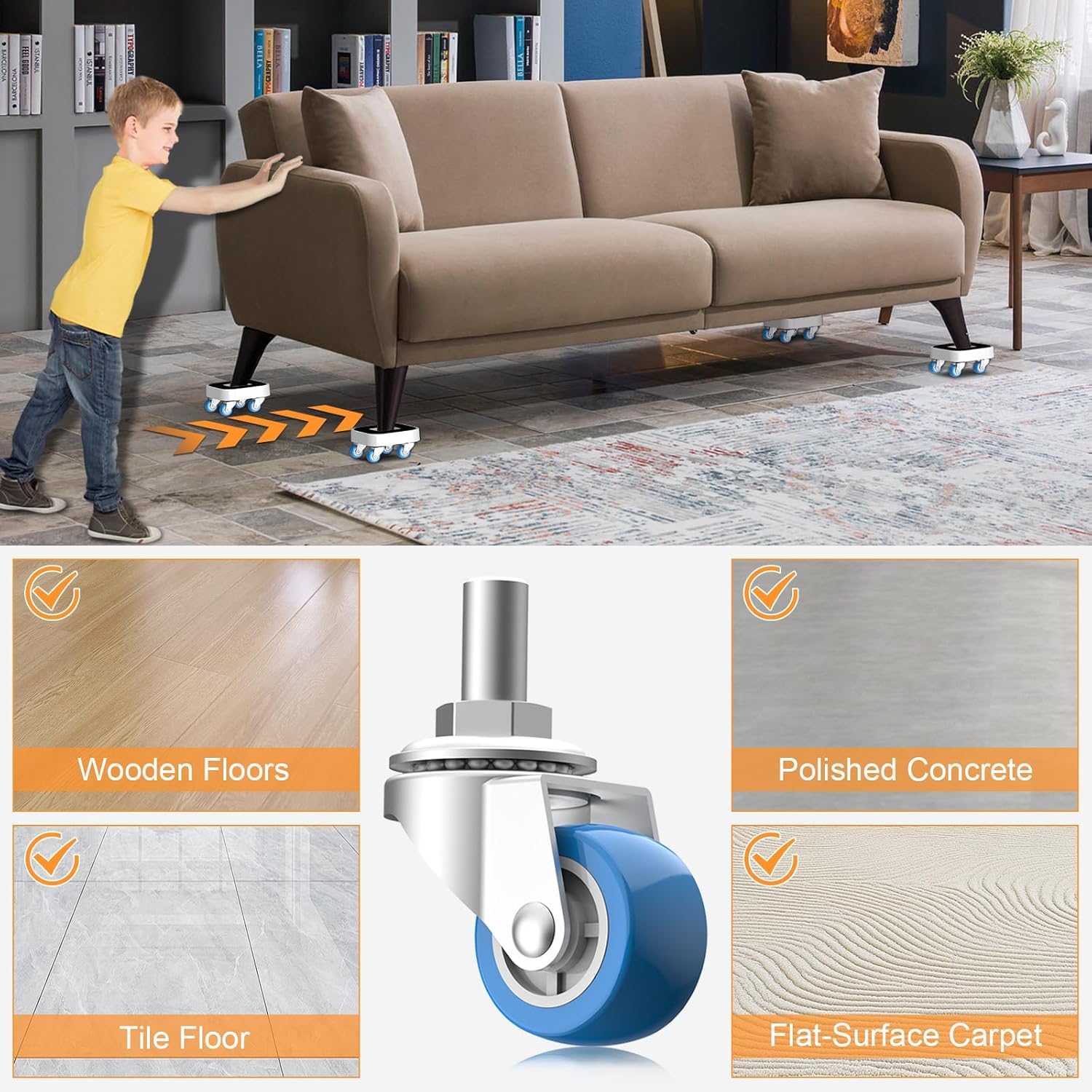 Thumbnail 4 de NIUXX Furniture Mover with Wheels (heavy-duty lifter sliders, 360° rotating set) up to 350kg