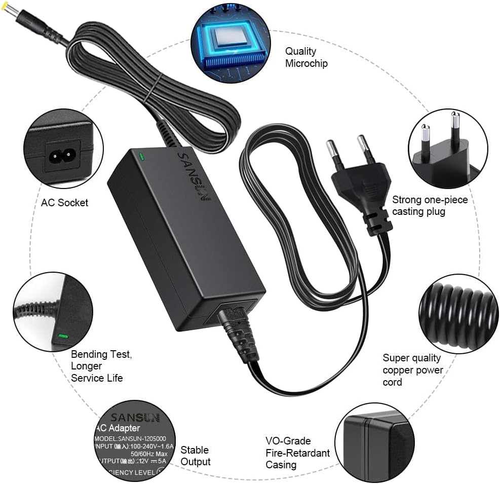 Thumbnail 4 de Netzteil 12V 5A 60W AC‑DC Adapter für LED Beleuchtung 🔌