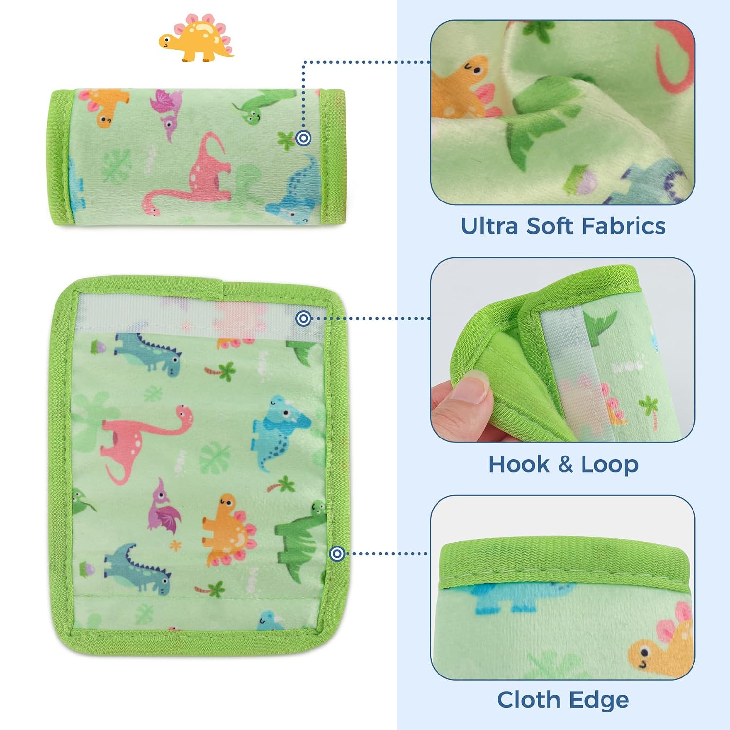 Detalle de COOLBEBE Car Seat Strap Shoulder Pads, Soft Velvet-Touch Covers for Kids