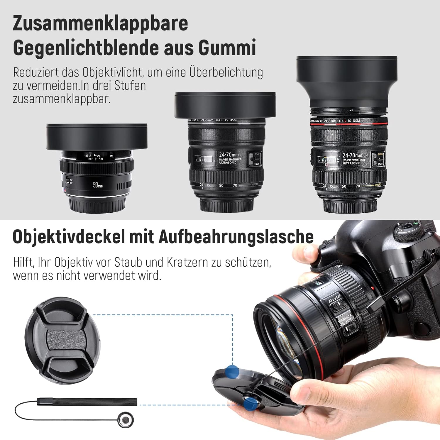 Thumbnail 6 de NEEWER 52-mm Objektiv- und ND-Filter-Set mit Weitwinkel-/2,2x Tele-Optik und ND2/ND4/ND8
