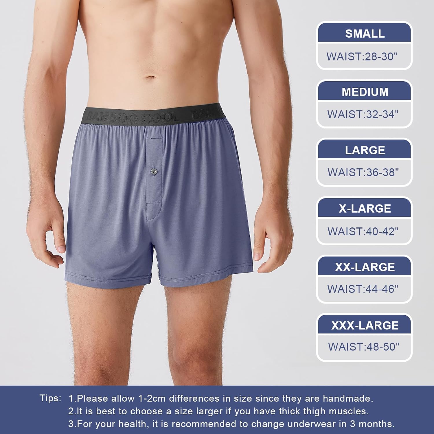 Thumbnail 6 de BAMBOO COOL Men's Boxer Shorts, Breathable Knit, Button Fly, Tagless