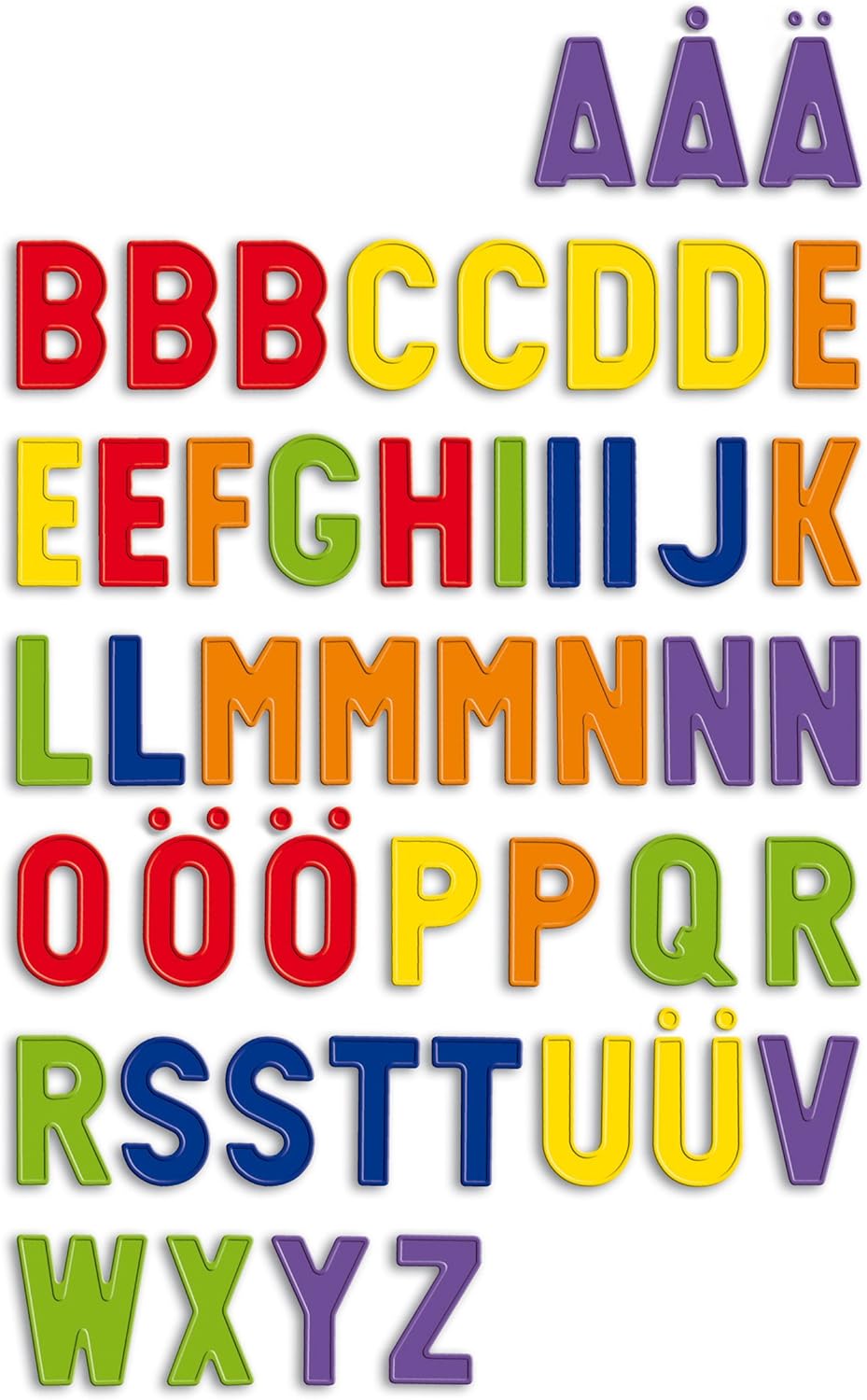 Detalle de Quercetti Refill 48 Lettere Magnetiche per Bambini – 48 lettere colorate in plastica atossica, Made in Italy