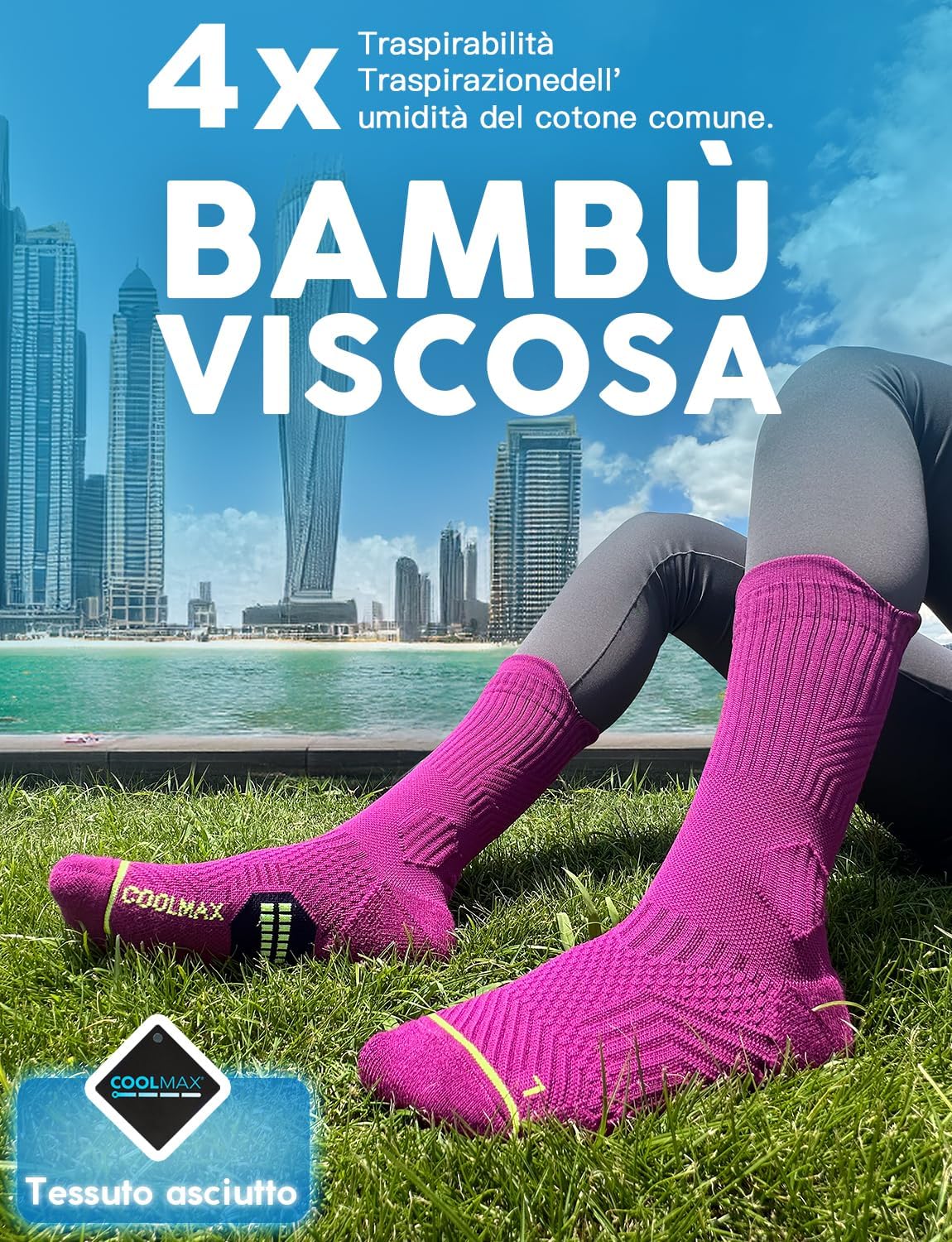 Thumbnail 2 de Calzini Compression Bamboo 15-20 mmHg per Running