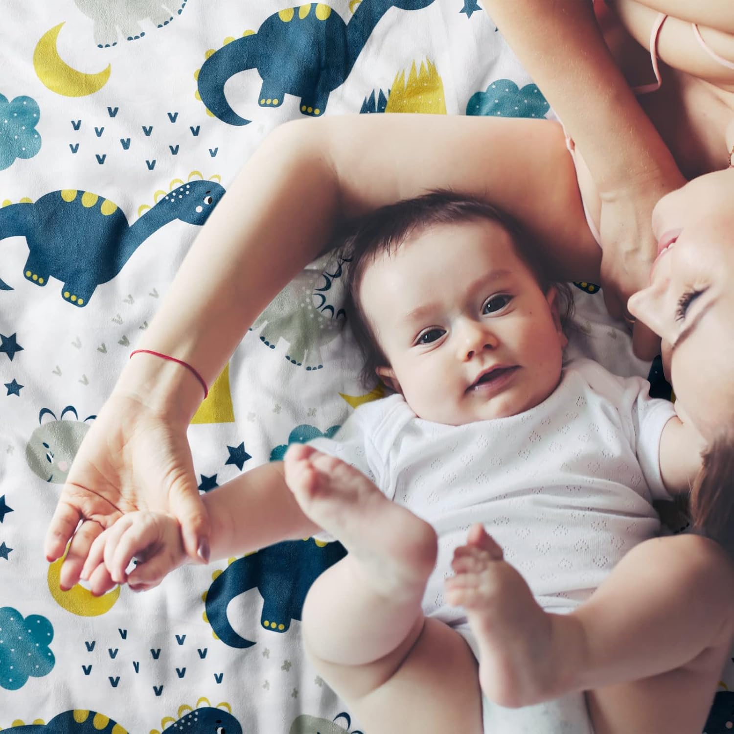 Thumbnail 4 de Soarwg Kids Baby Blanket Newborn Gifts (75x100cm) - Soft Plush Duvet with Dotted Backing (Dinosaur)