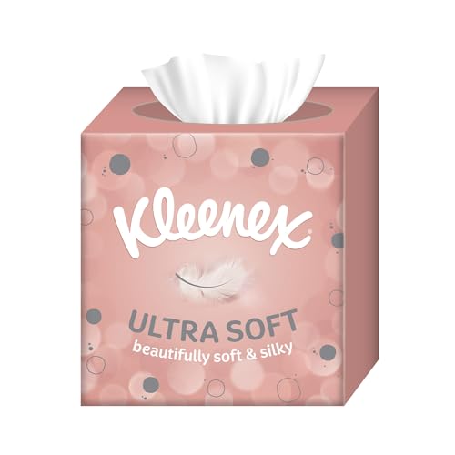 Detalle de KLEENEX Mouchoirs boîte cubique Ultra-soft — 12 boîtes de 48 mouchoirs, doux et soyeux, fabriqué en France
