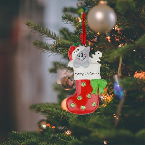 Detalle 2 de 2025 Personalized Cat Ornament — Kitten's First Christmas