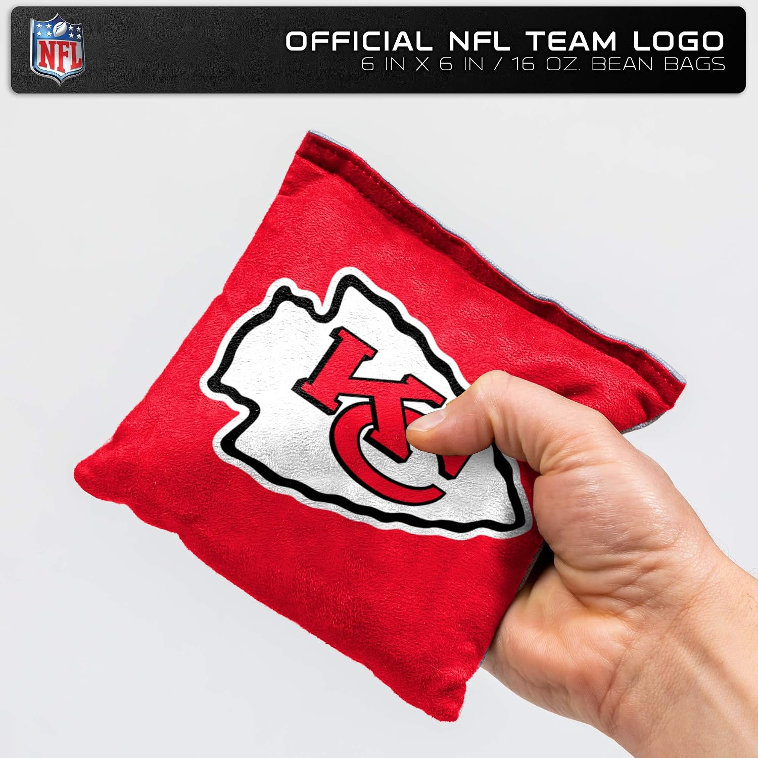 Detalle de Wild Sports NFL Kansas City Chiefs, dwustronne worki do cornhole, 8 szt.