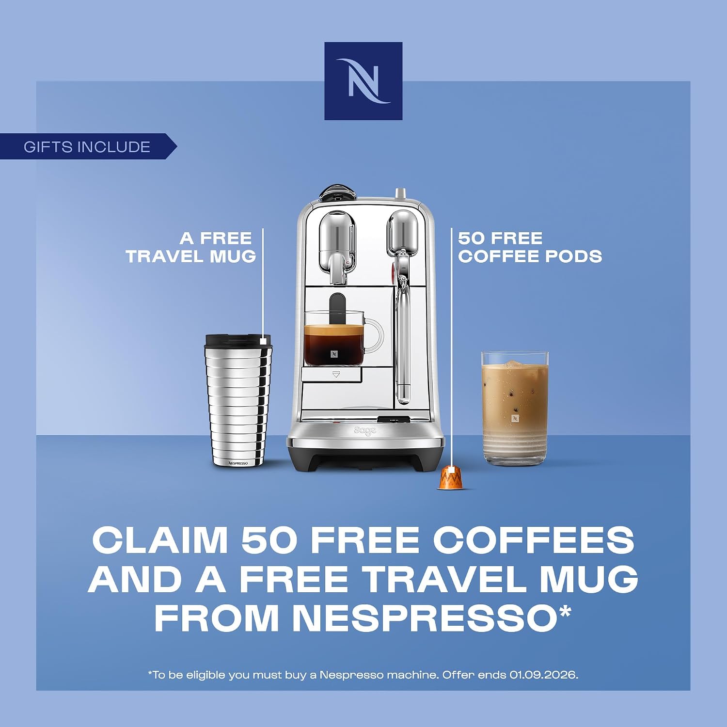 Thumbnail 1 de Nespresso Creatista Plus Automatic Pod Coffee Machine with Milk Frother by Sage (Black Truffle)