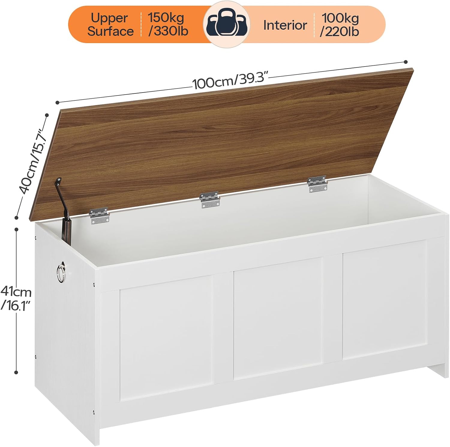 Detalle de HOOBRO Storage Bench, 39.3-Inch