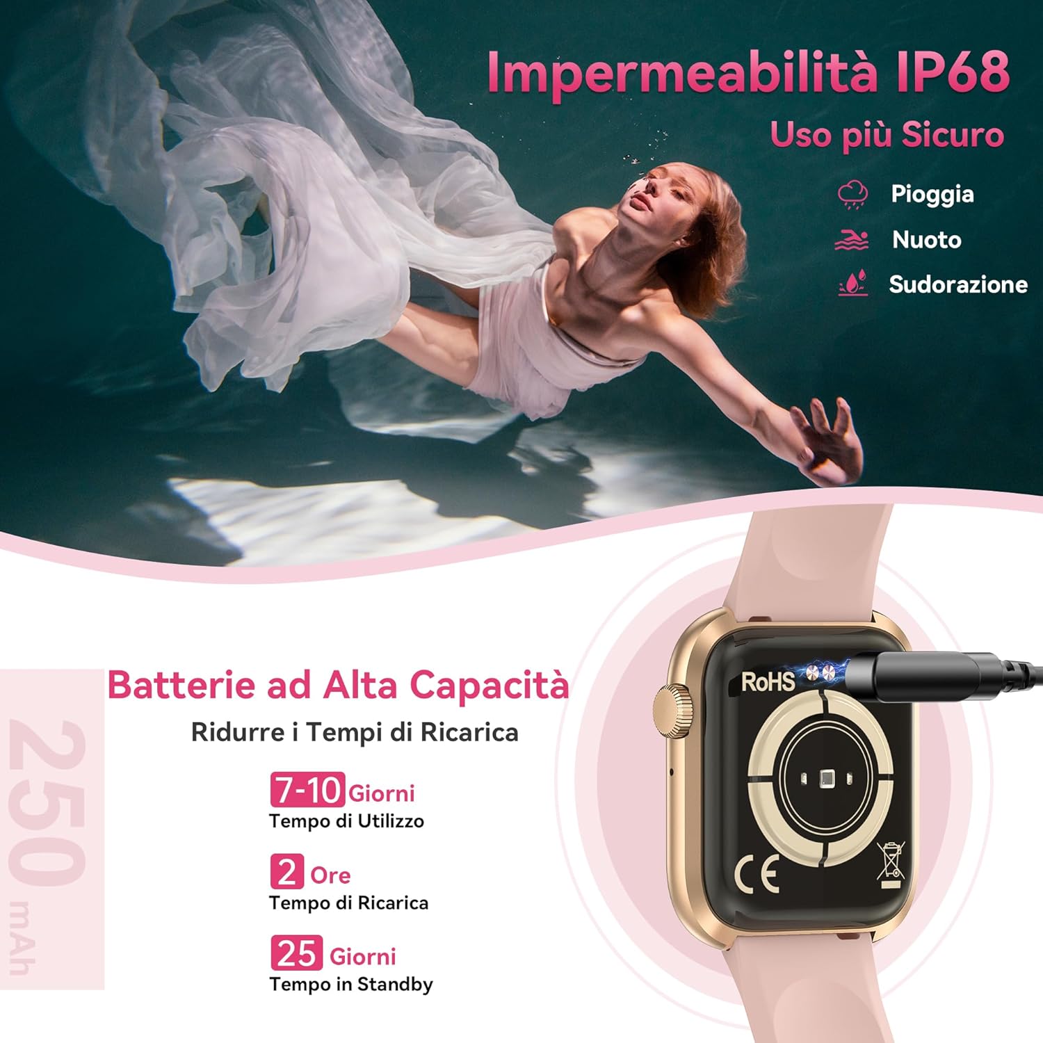 Thumbnail 6 de Smartwatch Uomo Donna 1.83'' con Chiamata Bluetooth e Monitoraggio Salute – IP68