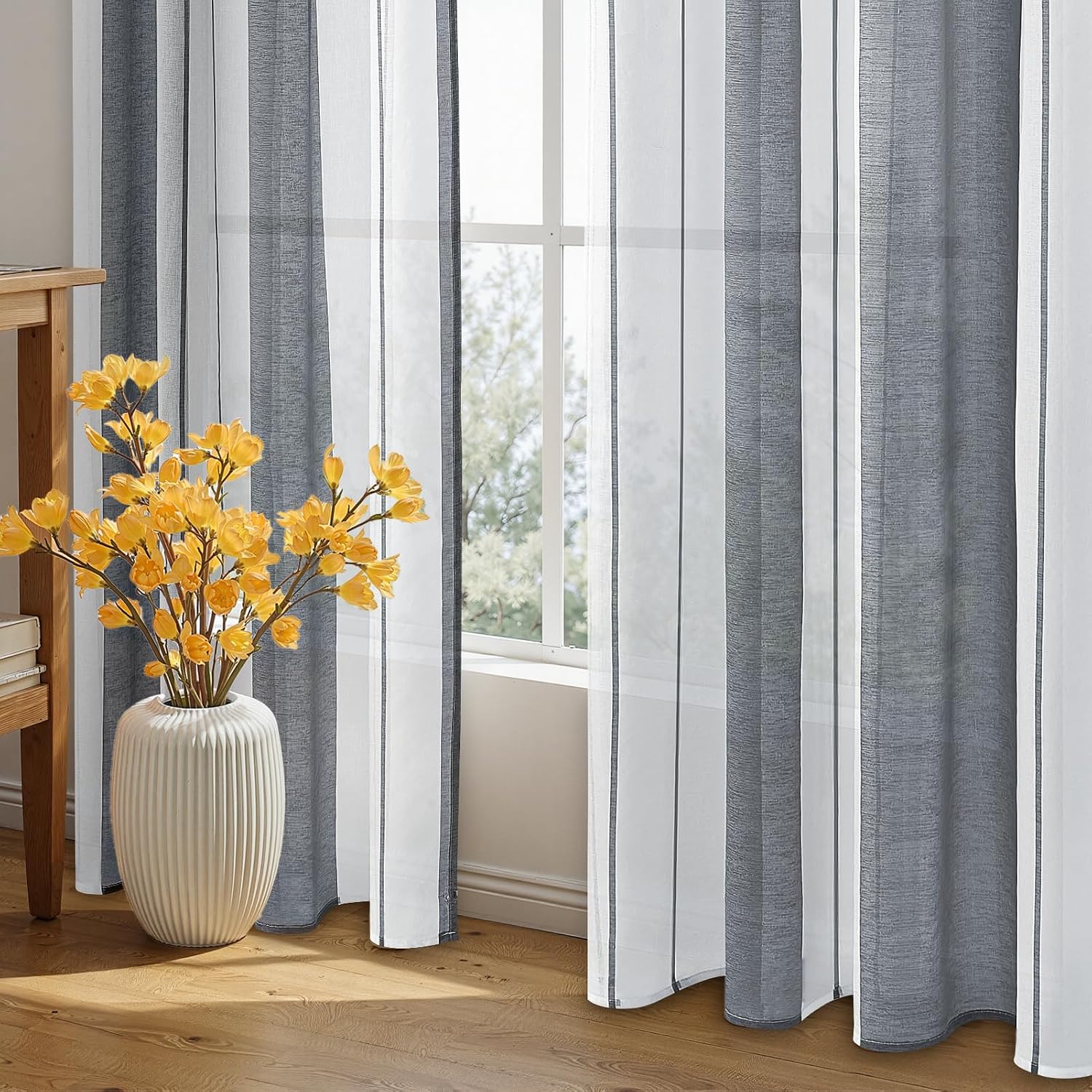 Thumbnail 2 de MRTREES 2 Piezas cortinas visillos 140×145 cm