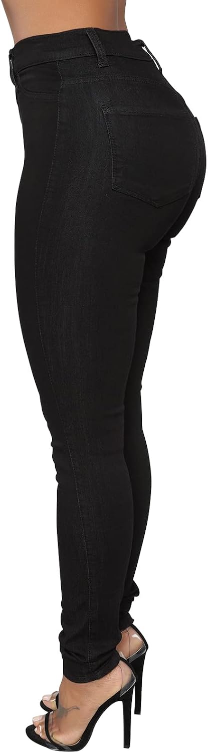 Detalle 1 de KUNMI Women’s Classic High-Waisted Skinny Stretch Jeans with Functional Back Pockets