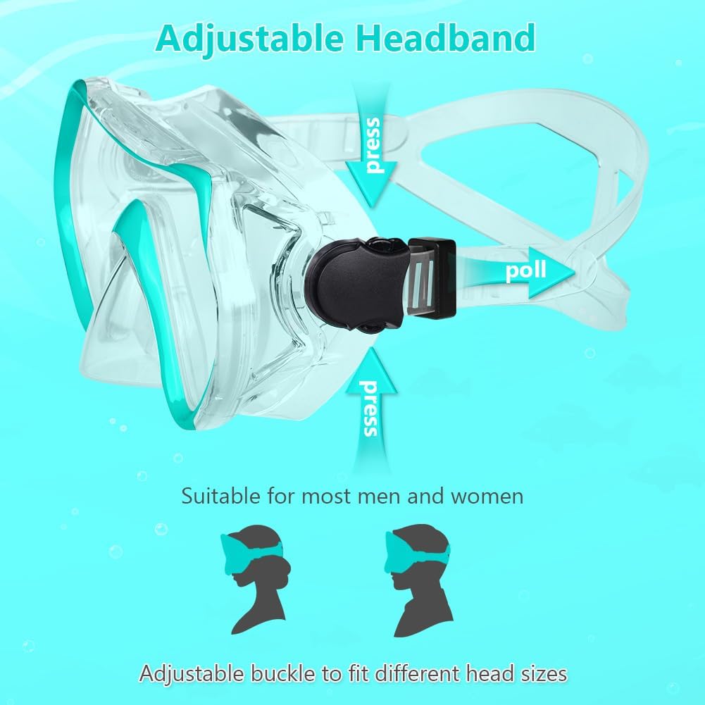 Detalle 1 de AOOSA snorkel mask 180° panoramic view