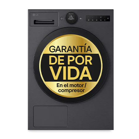 Detalle de LG Secadora con Inteligencia Artificial 9 kg, B, Bomba de Calor Dual Inverter, Acero negro mate, Serie 700 | RHX7009TBB