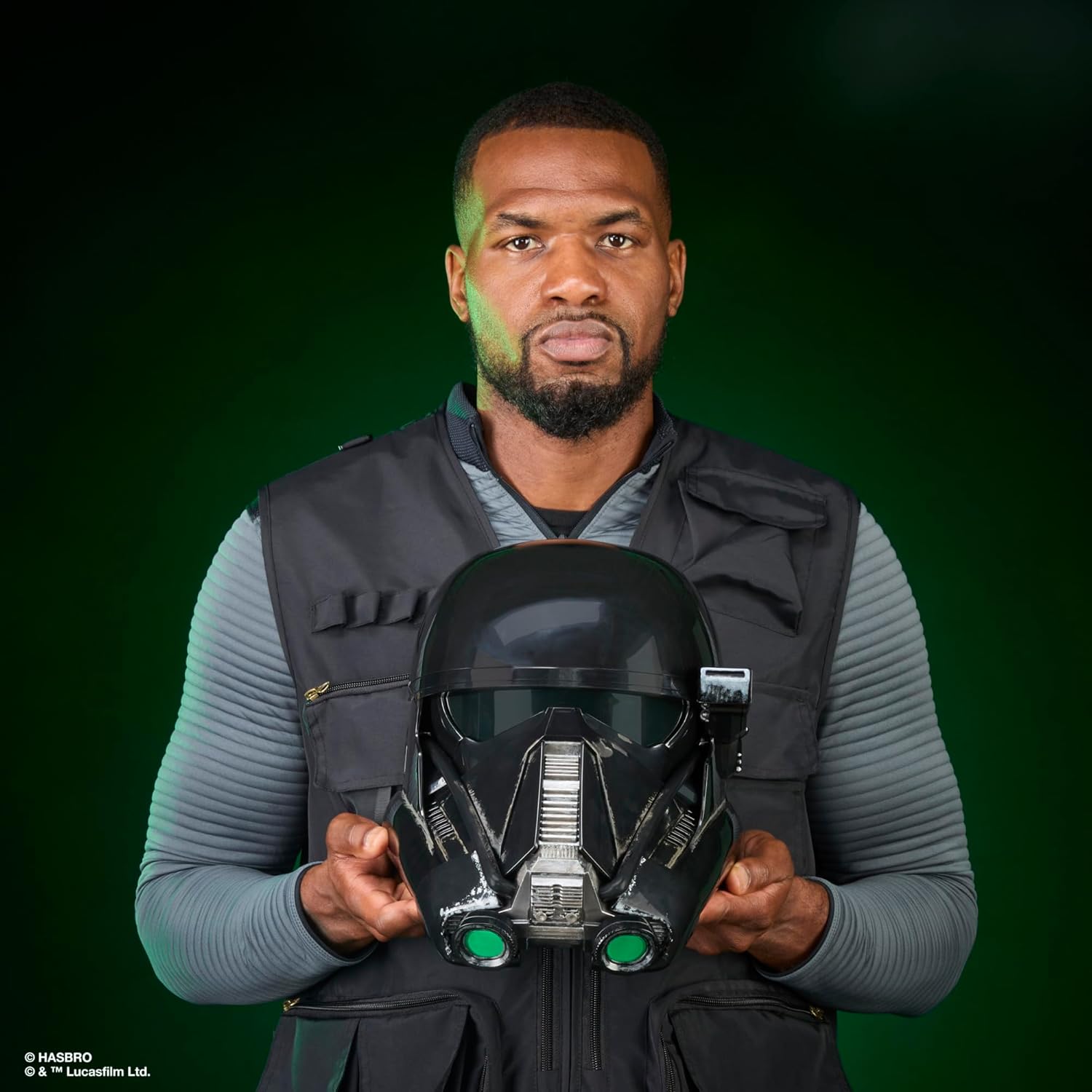 Detalle de Star Wars The Black Series Casque électronique premium Death Trooper impérial – cosplay adulte