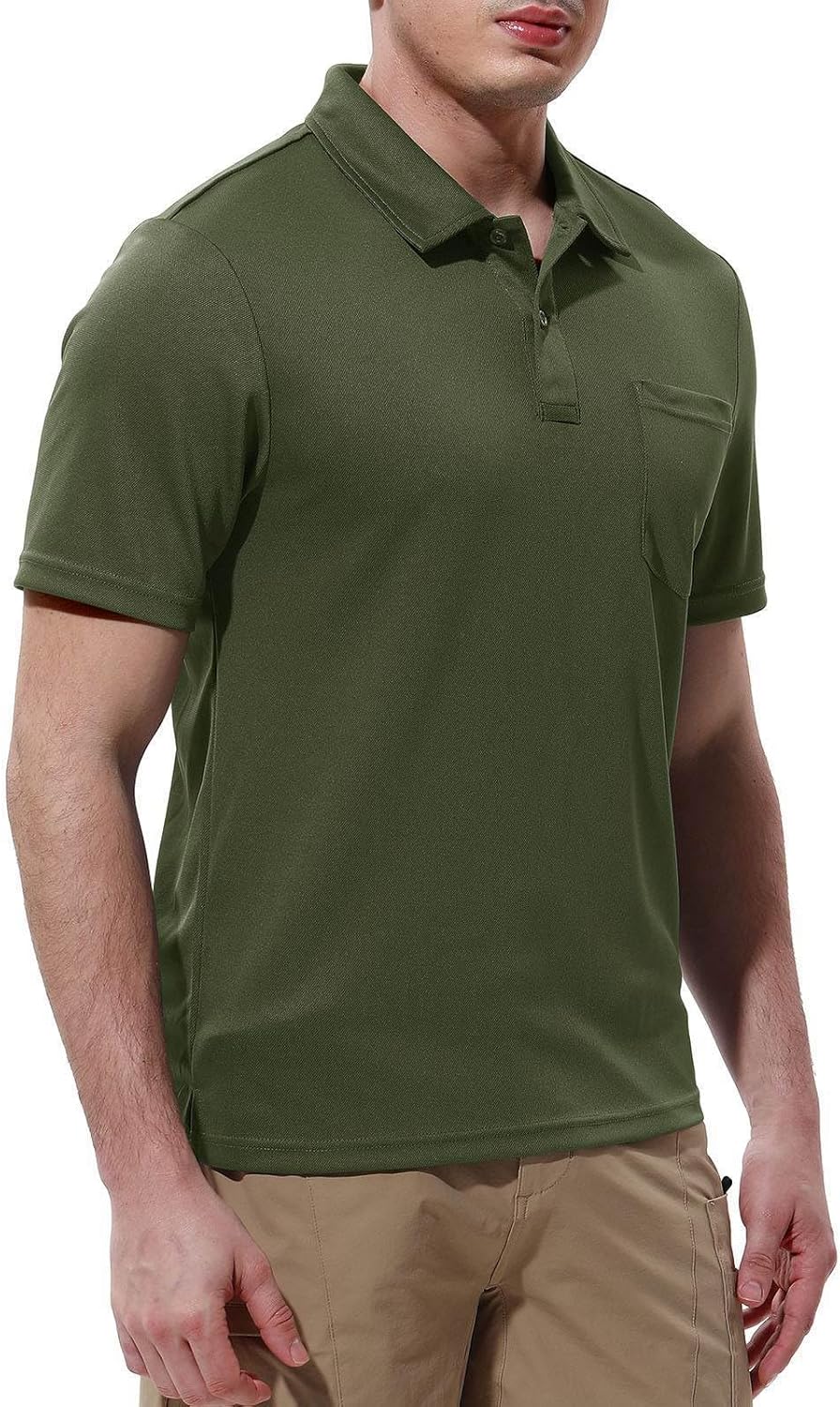 Thumbnail 5 de Rdruko Men’s Short Sleeve Quick-Dry Polo Shirt with Pocket