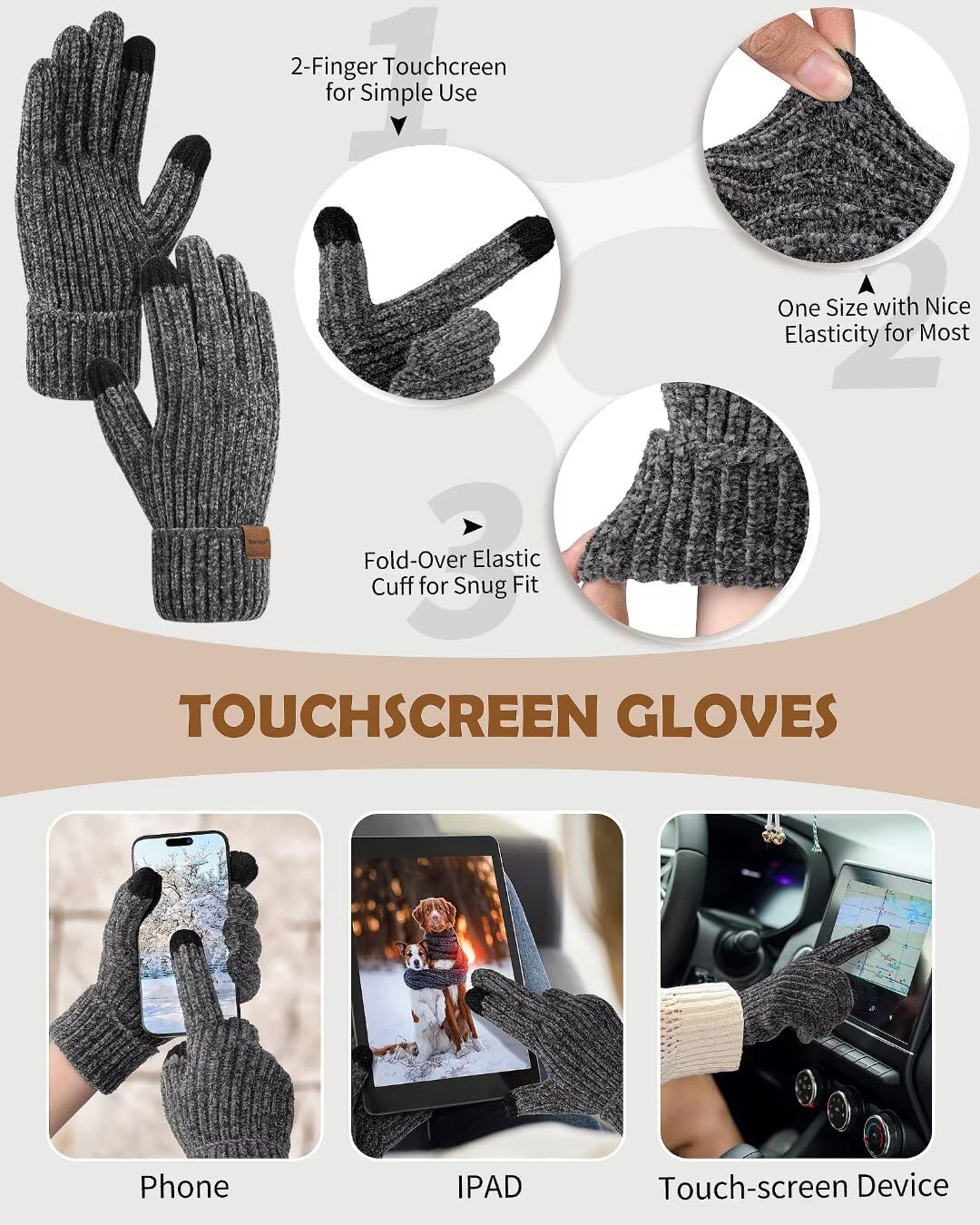 Detalle 2 de Winuesa 4-Piece Beanie Set 70in 🧣