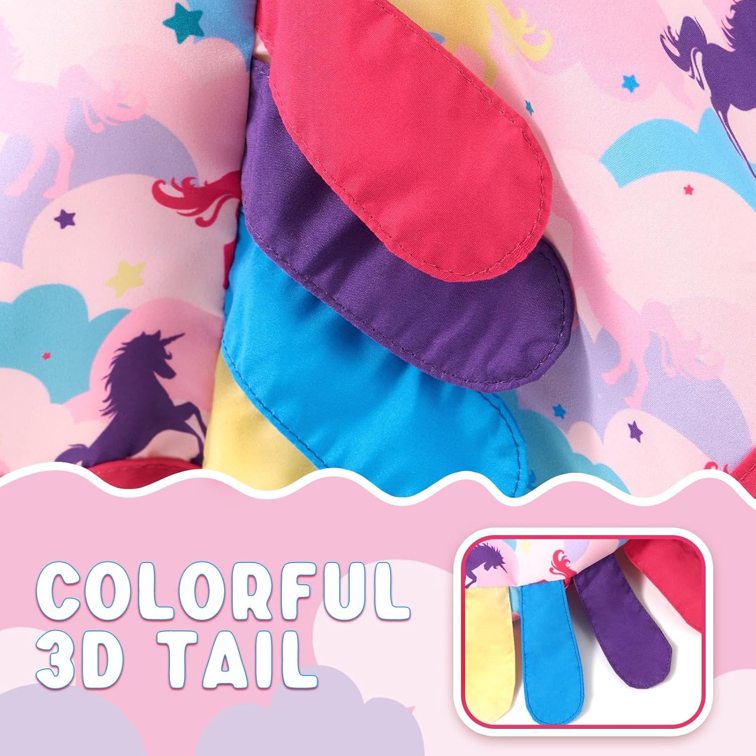 Detalle de WAWSAM Kids Unicorn Sun Hat for Girls – Adjustable UV Protective Summer Beach Cap