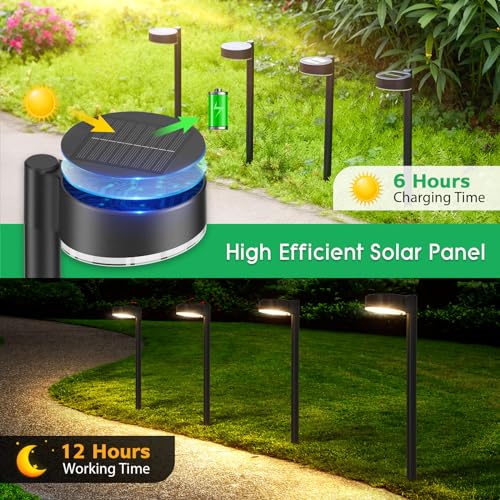 Detalle de BU CASA Solarleuchten für Außen – 8er-Set, 12 LED, IP65, wetterfest