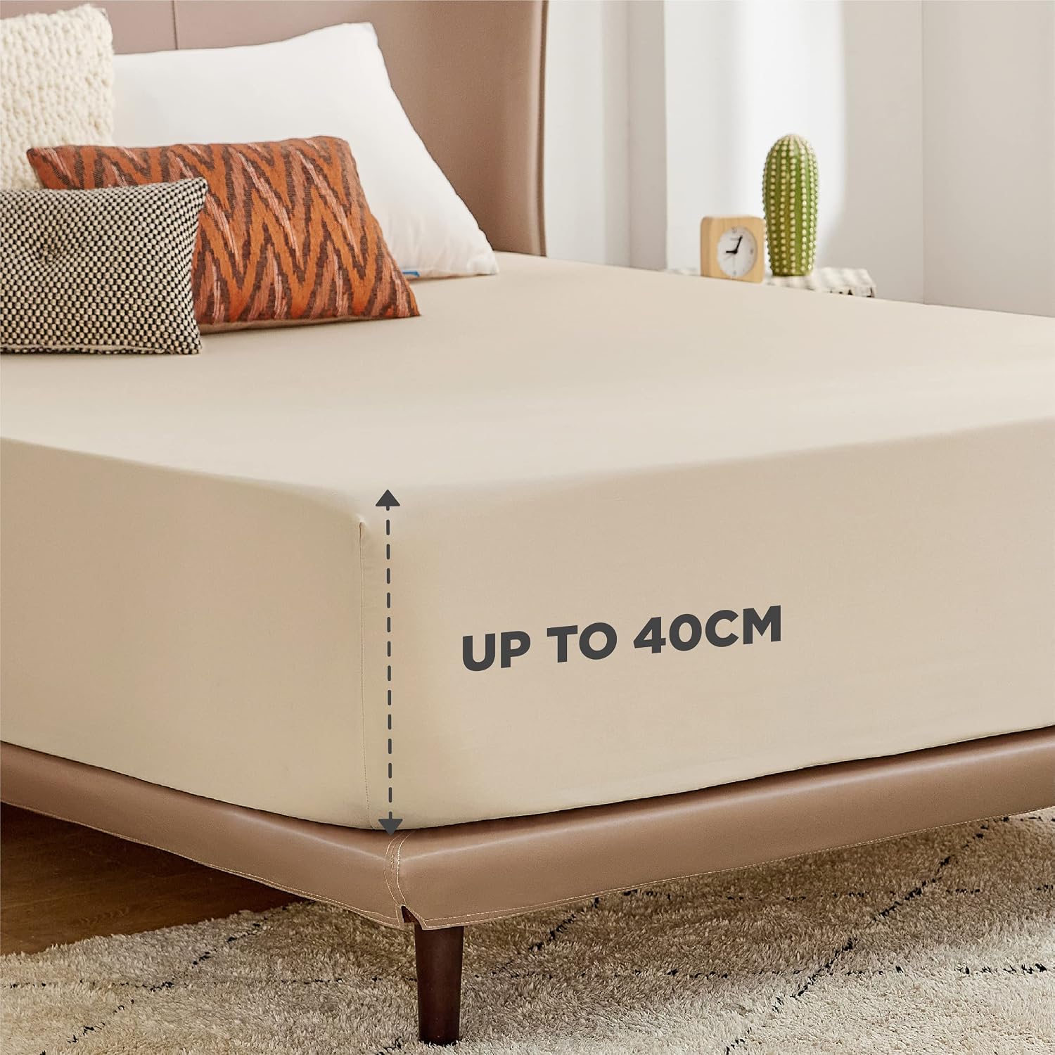 Thumbnail 5 de Bedsure King Size Fitted Sheet 16in Extra Deep Pocket