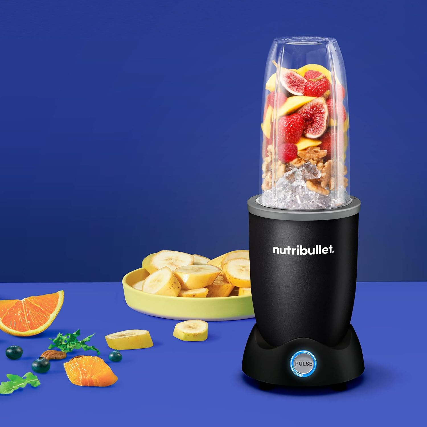 Detalle de NutriBullet Pro+ 1200 Watt Personal Blender with Pulse Function (Matte Black)