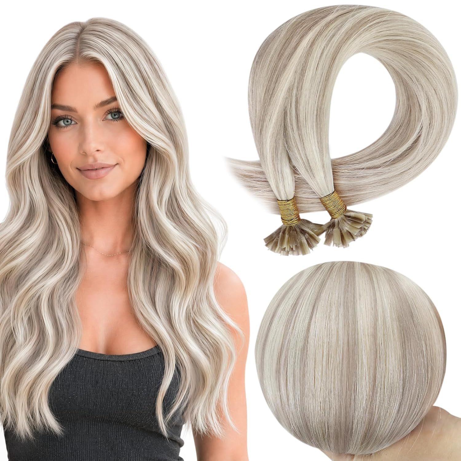 Detalle de Full Shine Keratin Tip Hair Extensions 24 Inch