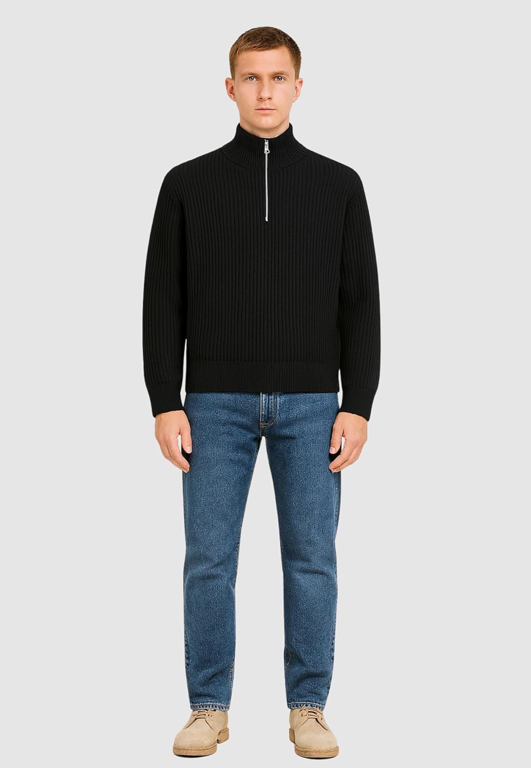 Thumbnail 1 de JACK & JONES Jcogrid Knit Half Zip: pullover a mezza zip con collo alto