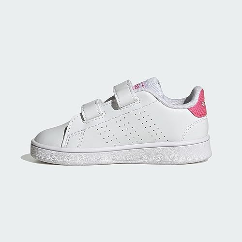Detalle 2 de adidas Advantage Lifestyle Court Two Hook-And-Loop Shoes para bebé (Cloud White/Real Pink/Core Black), 22 EU
