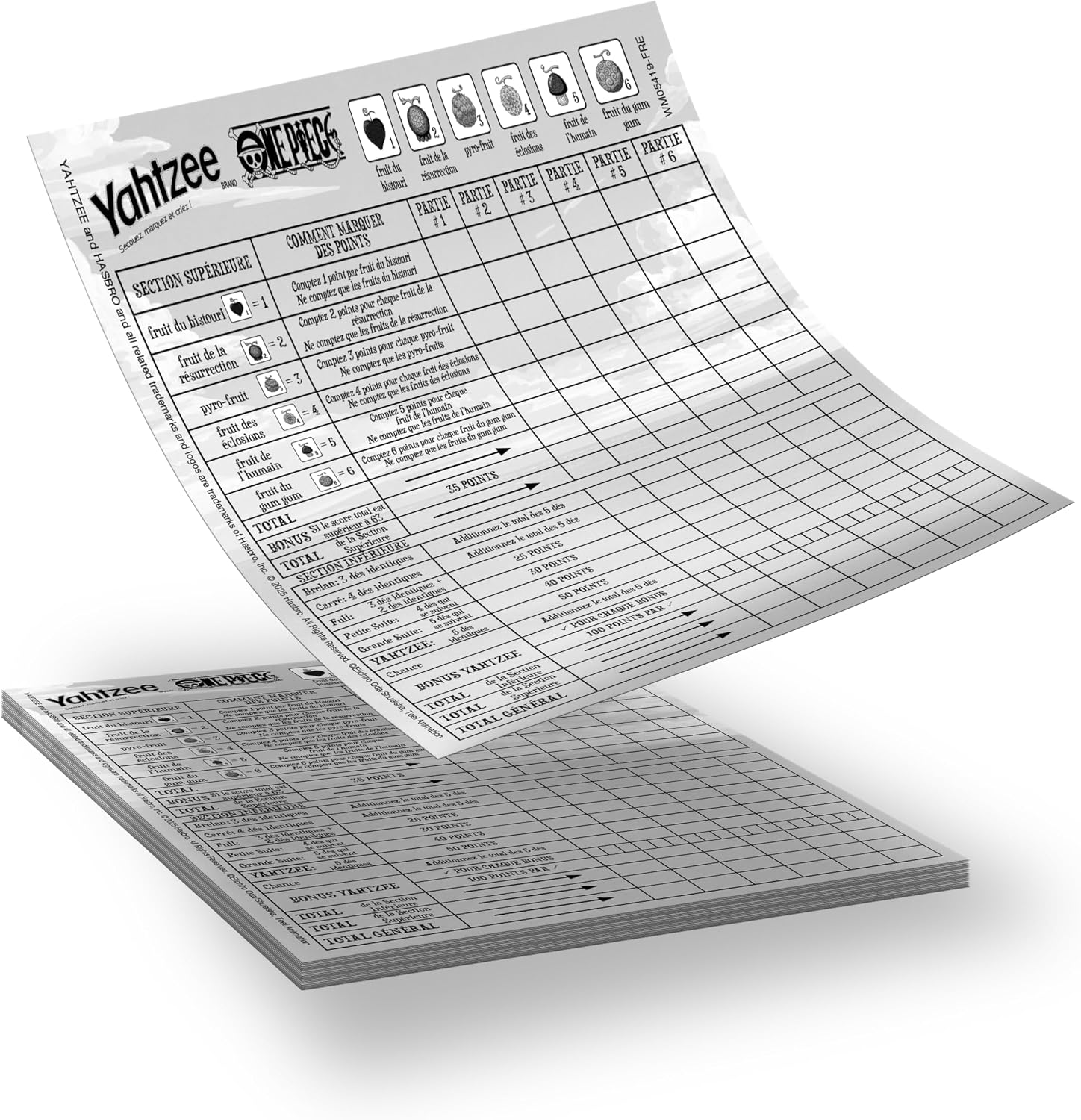 Detalle de Yahtzee One Piece — Jeu de Voyage pour 1 Joueur et Plus par Winning Moves
