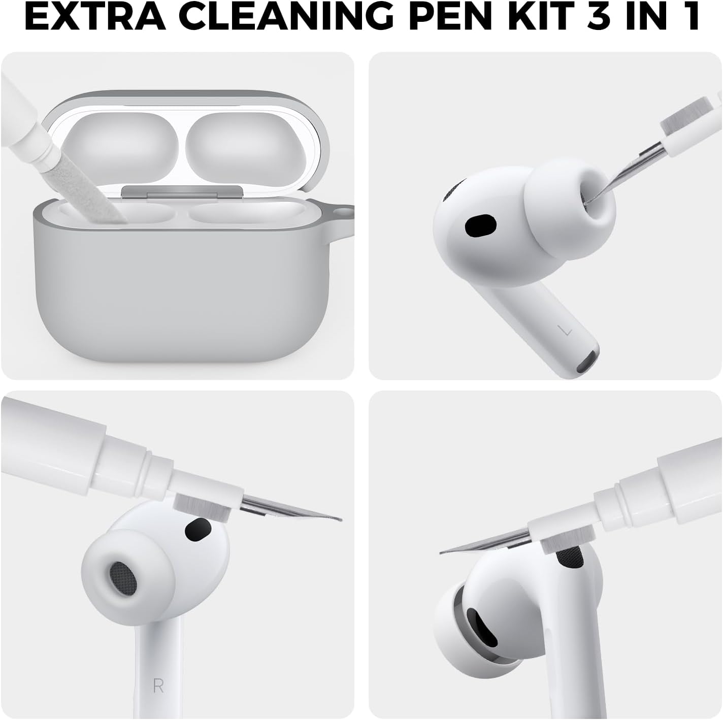 Thumbnail 6 de AhaStyle AirPods Pro 3 Case Cover (2025) with Cleaning Kit – Full Body Shockproof Silicone Case with Carabiner and Strap