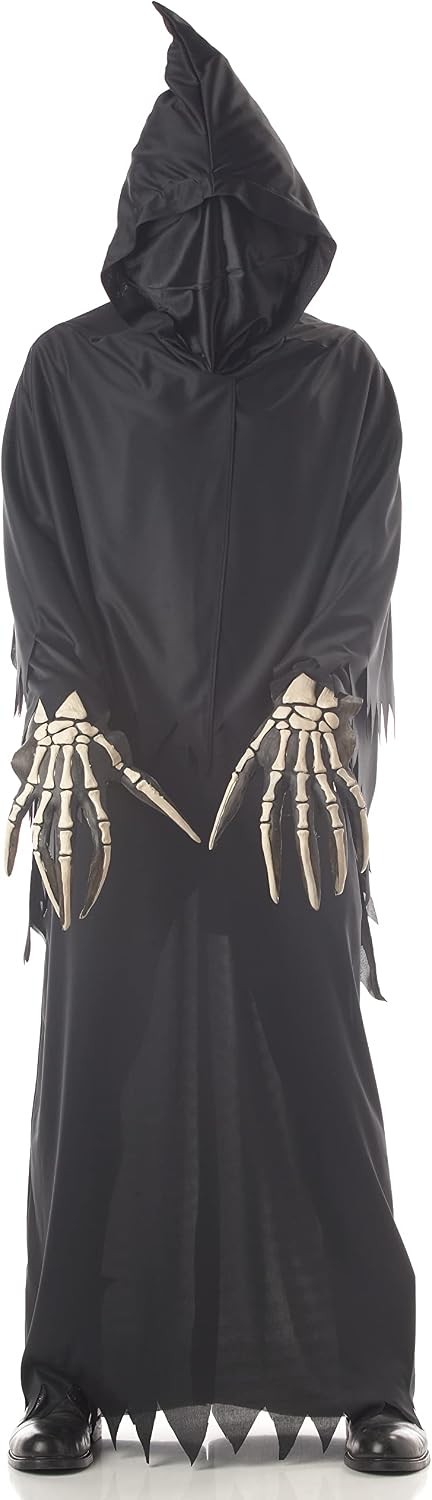 Detalle de California Costumes Grim Reaper Deluxe Boys' Costume with Hood and Vinyl Hands