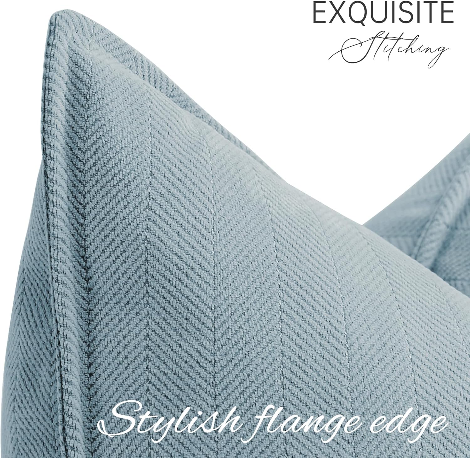 Thumbnail 3 de ZWJD Throw Blue Pillow Covers 20x20 inch Set of 2 – Chenille Decorative Pillow Covers