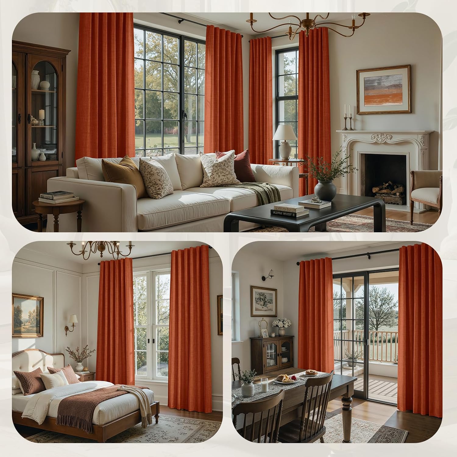 Detalle 2 de HOMEIDEAS Blackout Curtains, 84-Inch