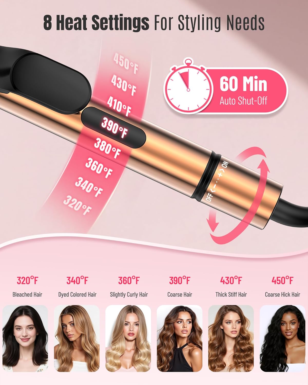 Detalle de MESCOMB 1 Inch Curling Iron for Long Hair with 6.7" Extra Long Barrel