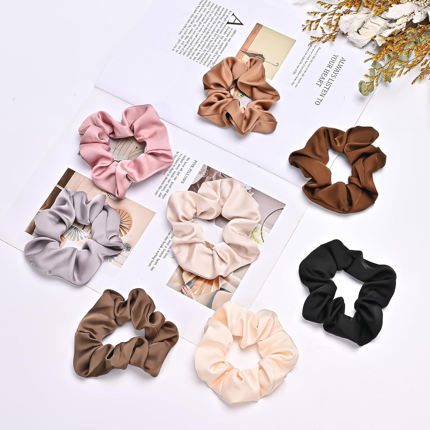 Thumbnail 6 de Lolalet (8 Stück) Seiden-Scrunchies Haargummis im Satin-Look – 8 Farben für Damen & Mädchen