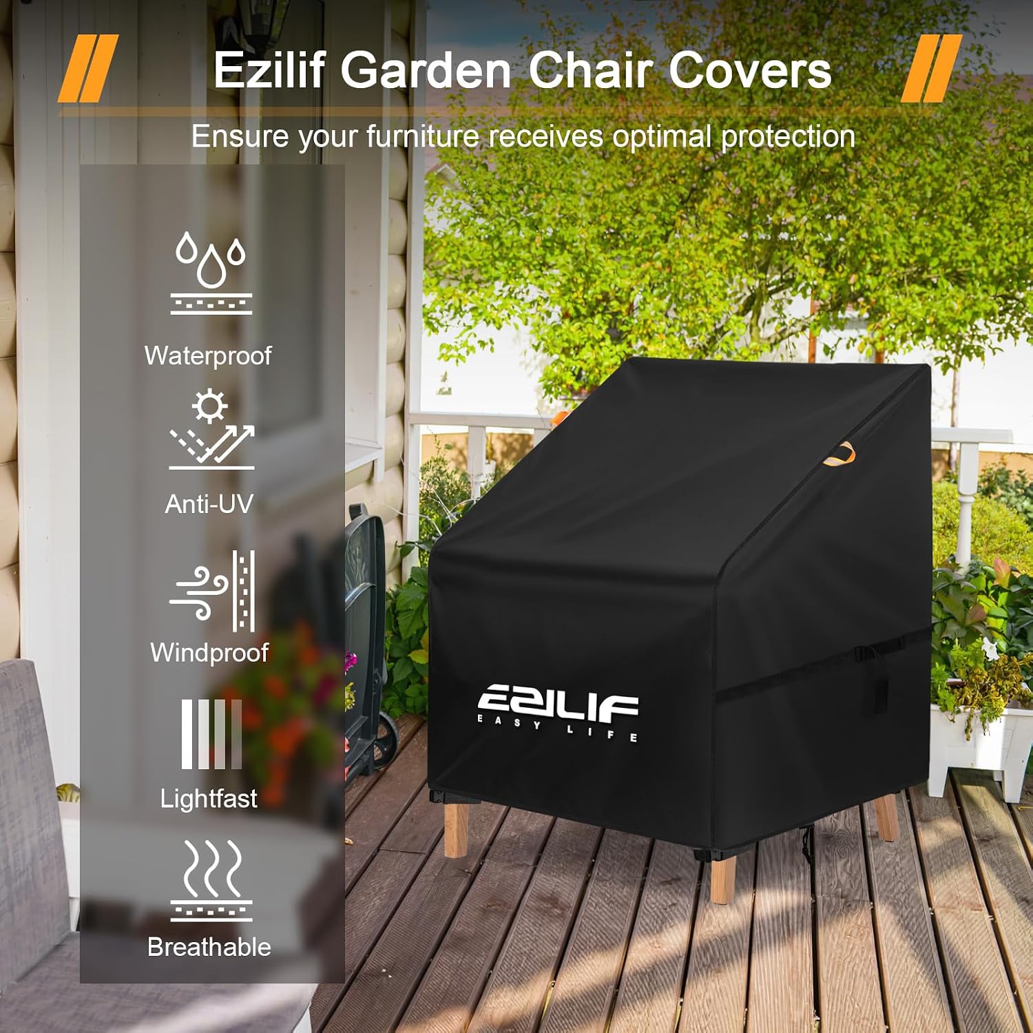 Thumbnail 5 de Ezilif Garden Chair Cover 80x85x60/90cm 🌿