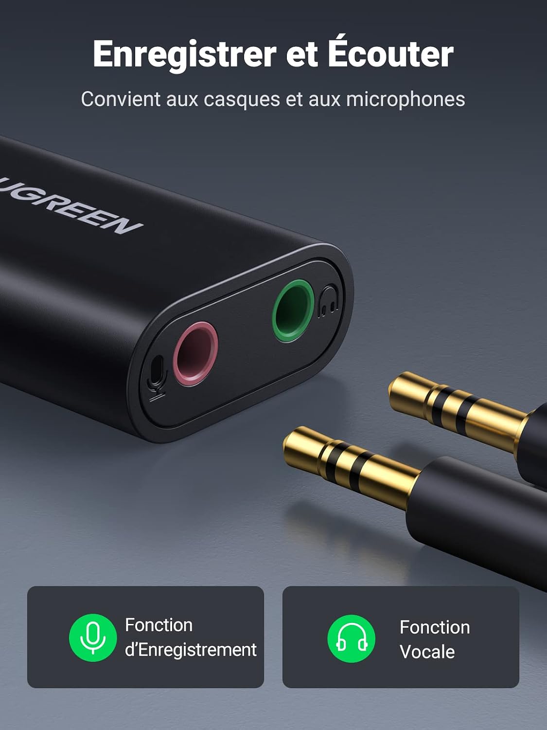 Detalle de UGREEN Carte son USB 15 cm