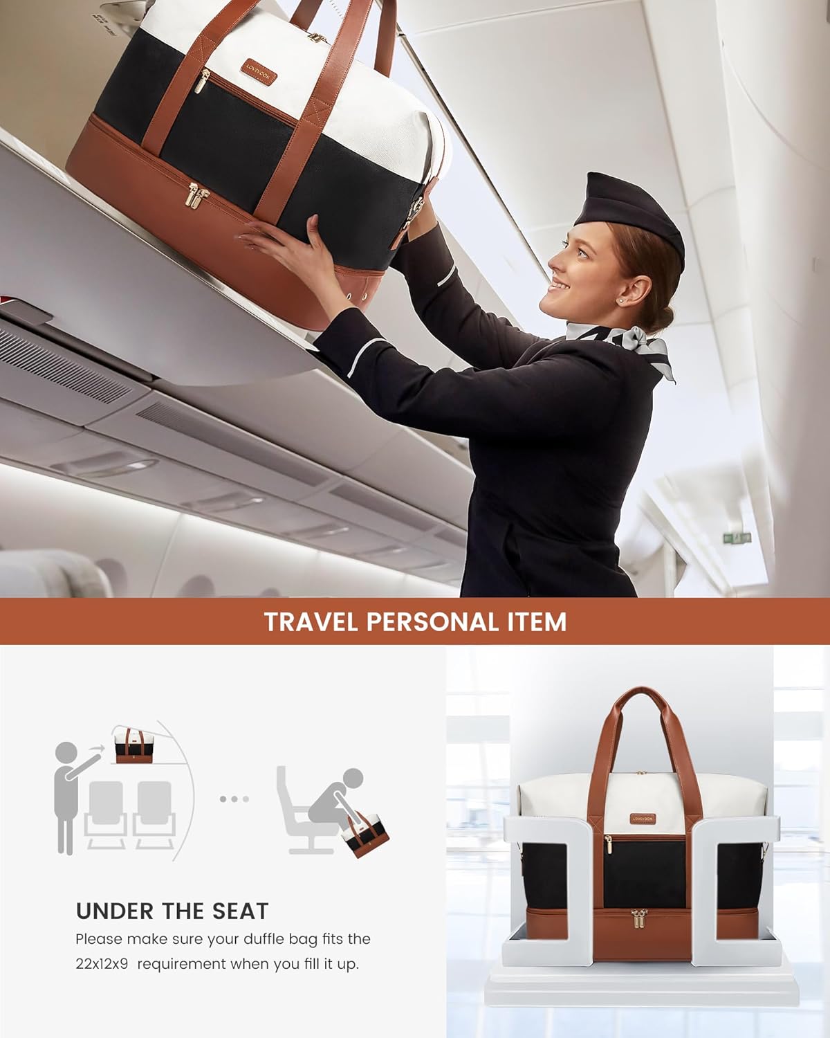 Thumbnail 3 de LOVEVOOK Travel Bags for Women: Waterproof Cabin Carry-On with Wet/Dry Compartment and Shoe Pocket