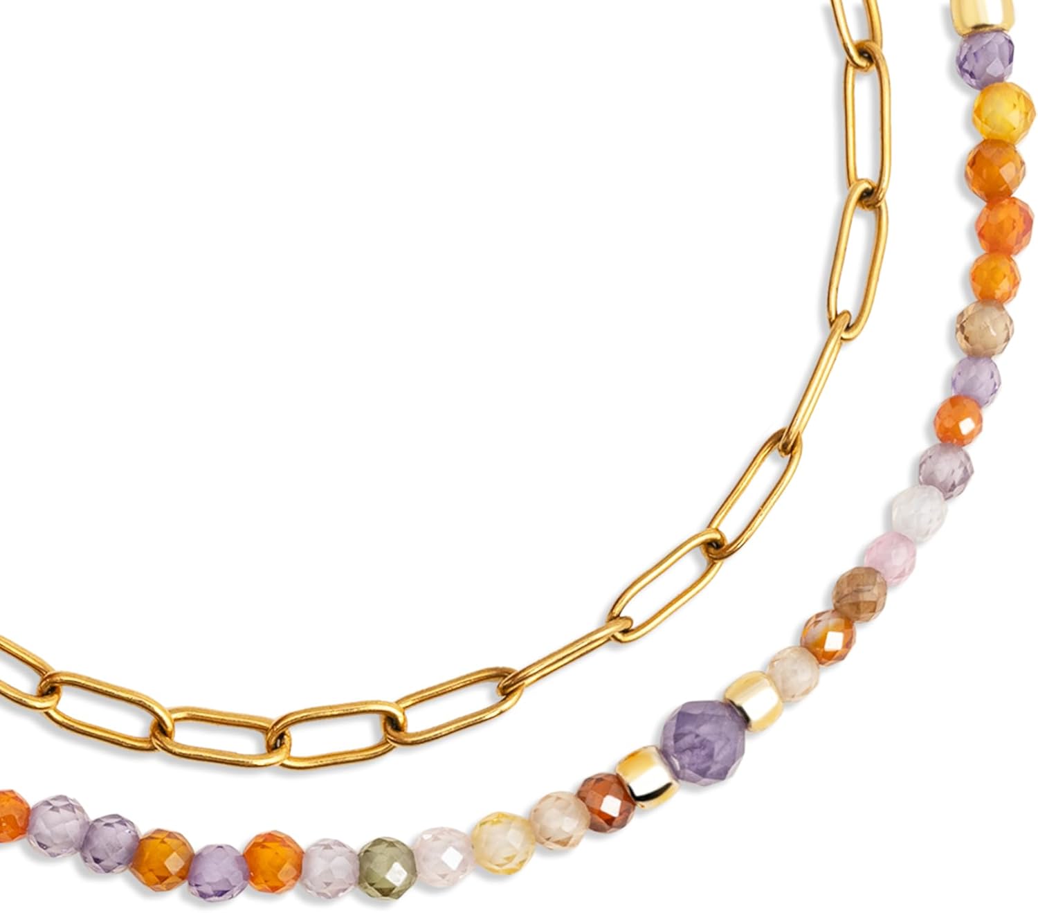 Thumbnail 2 de SINGULARU Double Crystal Summer Armband (Edelstahl, 18-kt vergoldet) mit farbigen Kristallen