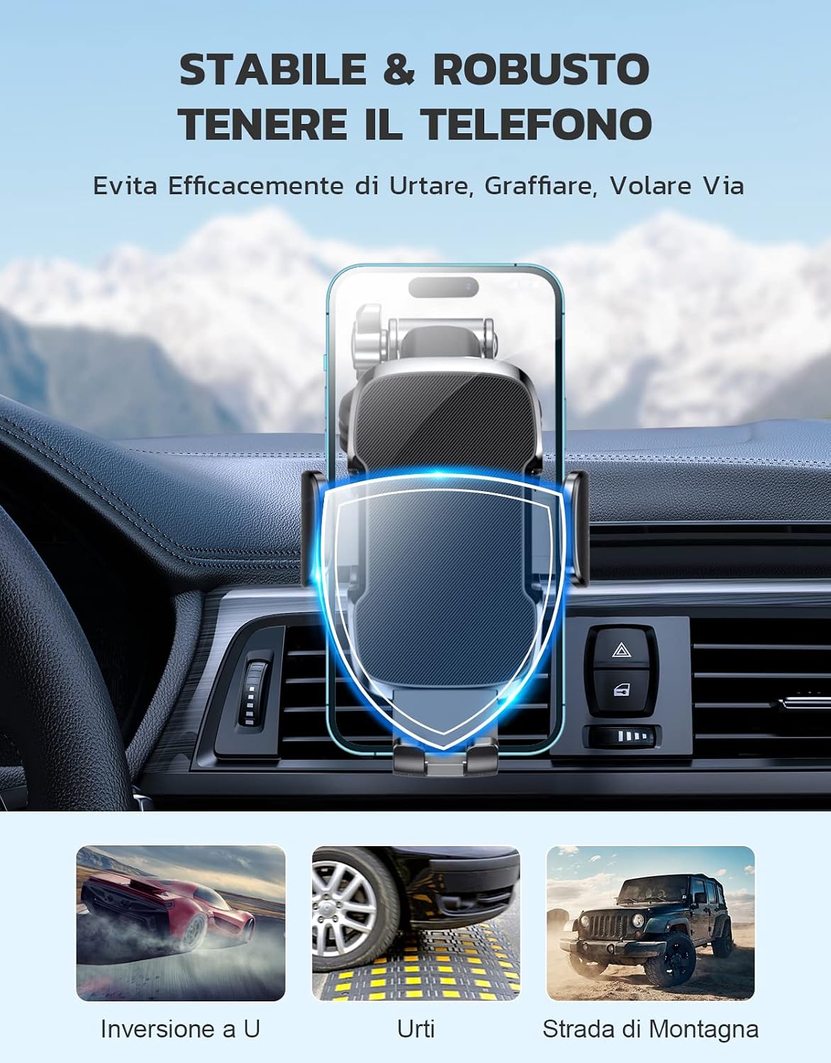 Thumbnail 2 de CIRYCASE Porta Cellulare Auto 2026 con aspirazione ultra potente e rotazione 360° (supporto per cruscotto/parabrezza)