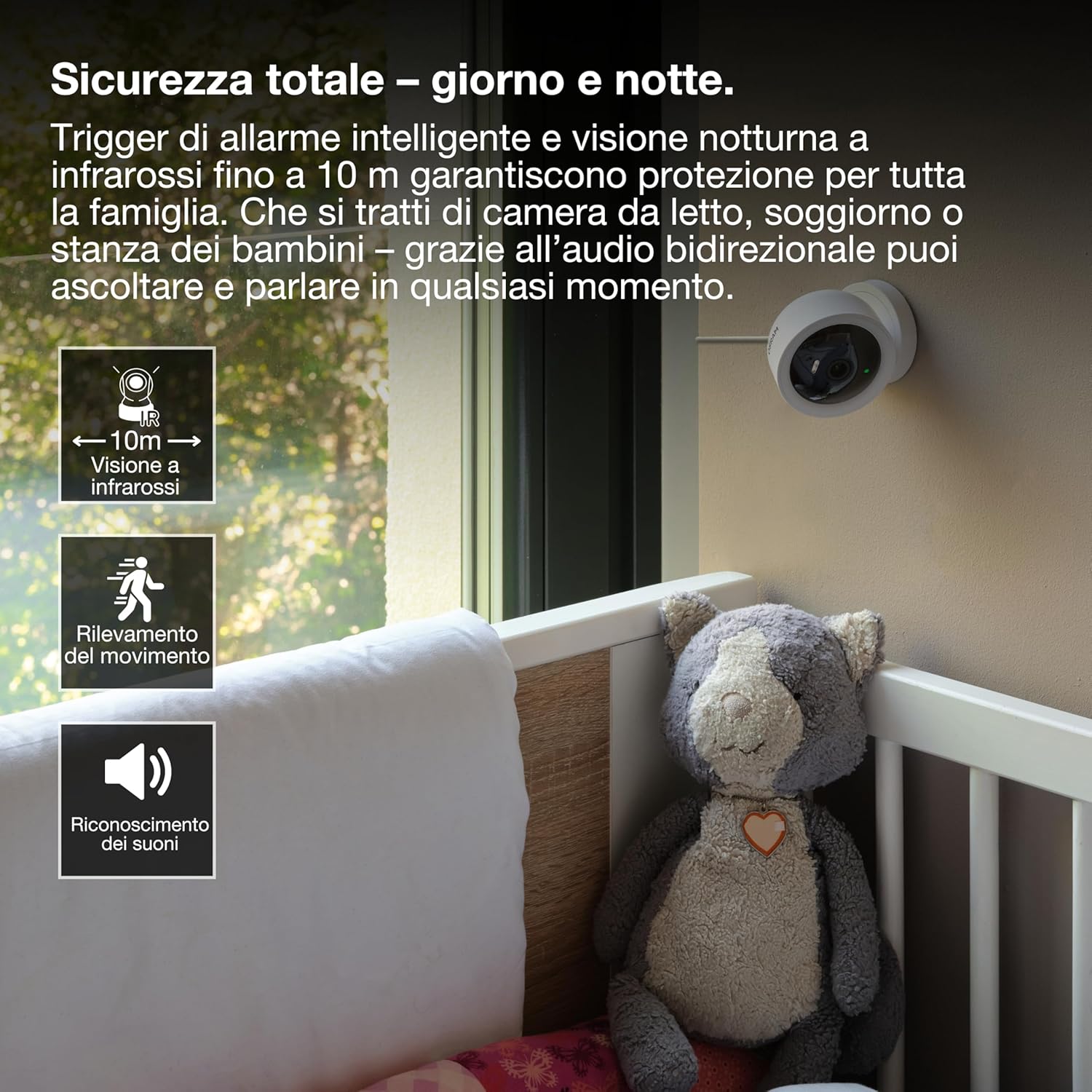 Thumbnail 3 de OSRAM Telecamera SMART+ WiFi 4MP 2K QHD – Interni con visione notturna, audio bidirezionale e integrazione Alexa