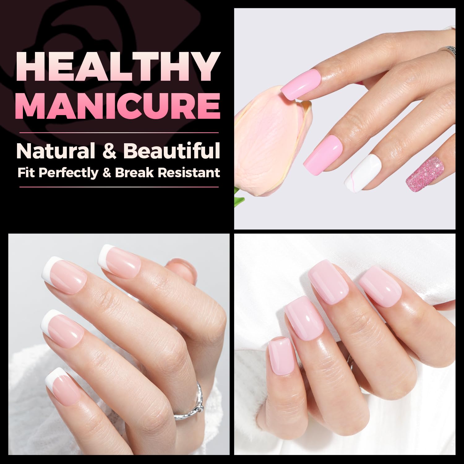 Detalle 2 de UNA GELLA Short Square Gel Nail Tips 504PCS