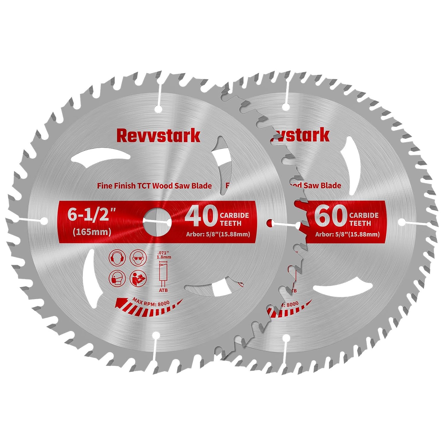 Detalle de Revvstark 6-1/2-Inch Circular Saw Blades, 40T and 60T, 5/8-Inch Arbor