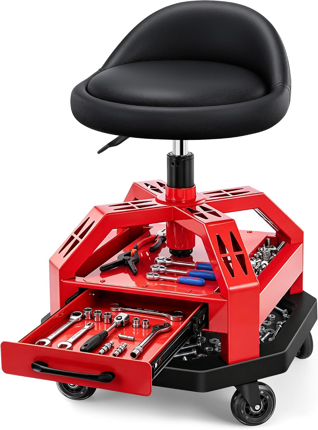 Detalle de Rolling Mechanic Stool, 330 lb Capacity