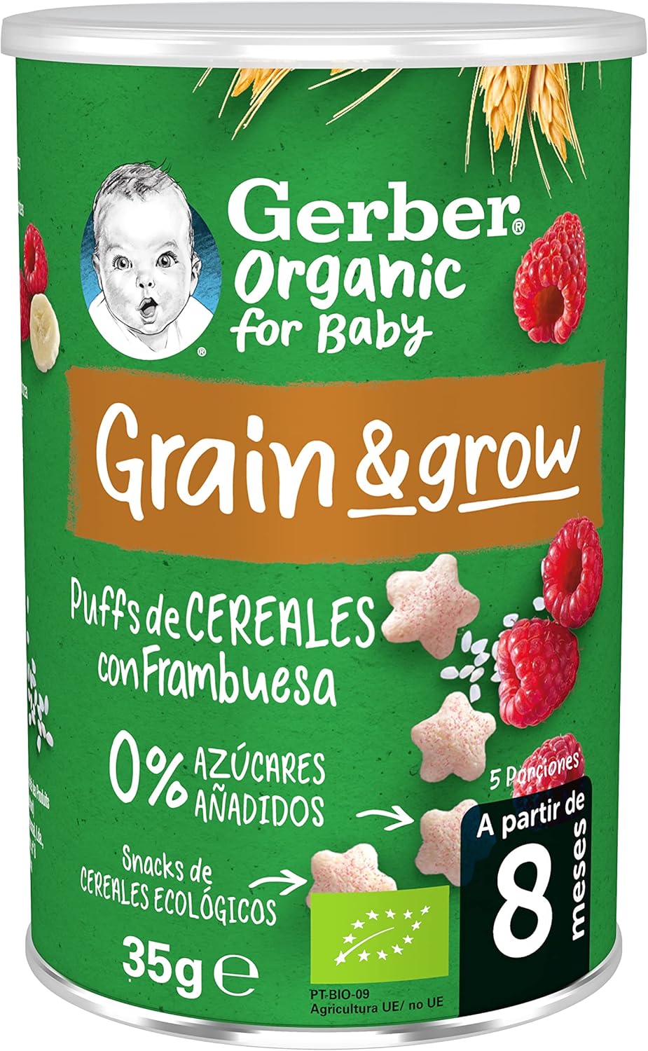 Thumbnail 1 de Gerber Organic Puffs Frambuesa y Plátano 🍇🍌, Snack para Bebés