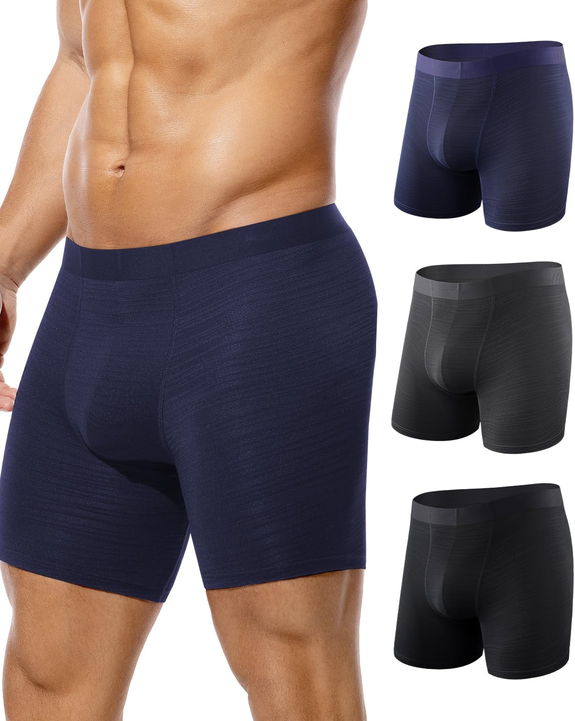 Detalle de Arjen Kroos Men’s Longer Leg Boxer Briefs – Pack of 3