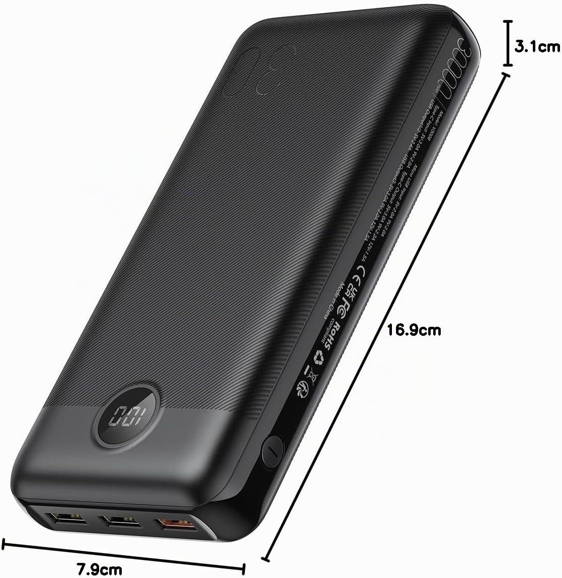 Thumbnail 6 de VEGER Power Bank 30000mAh – 20W PD, USB‑C, 4 Ausgänge, LED Display