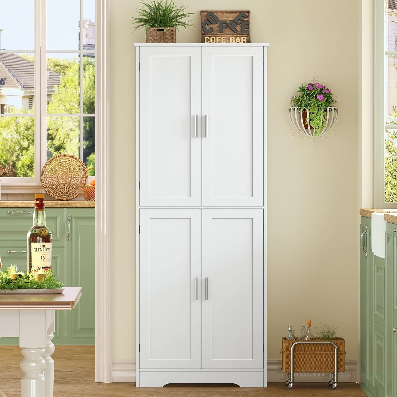 Detalle 2 de TEENFON Pantry Cabinet, White
