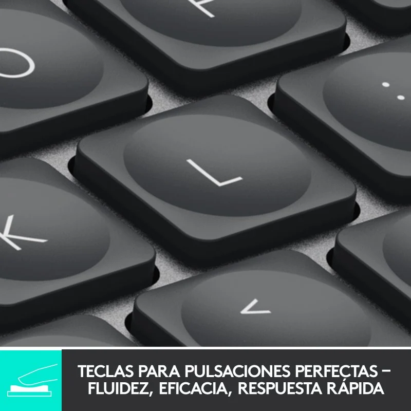 Detalle de Logitech MX Keys Mini Teclado Inalámbrico Bluetooth Grafito – compacta precisión para productividad cotidiana